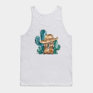 Cowboy hat with boots.Cactus Tank Top